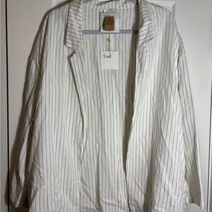 With Love, P. Cill NWT Hailey Pinstripe Blazer Collared Size Large  Retail $95